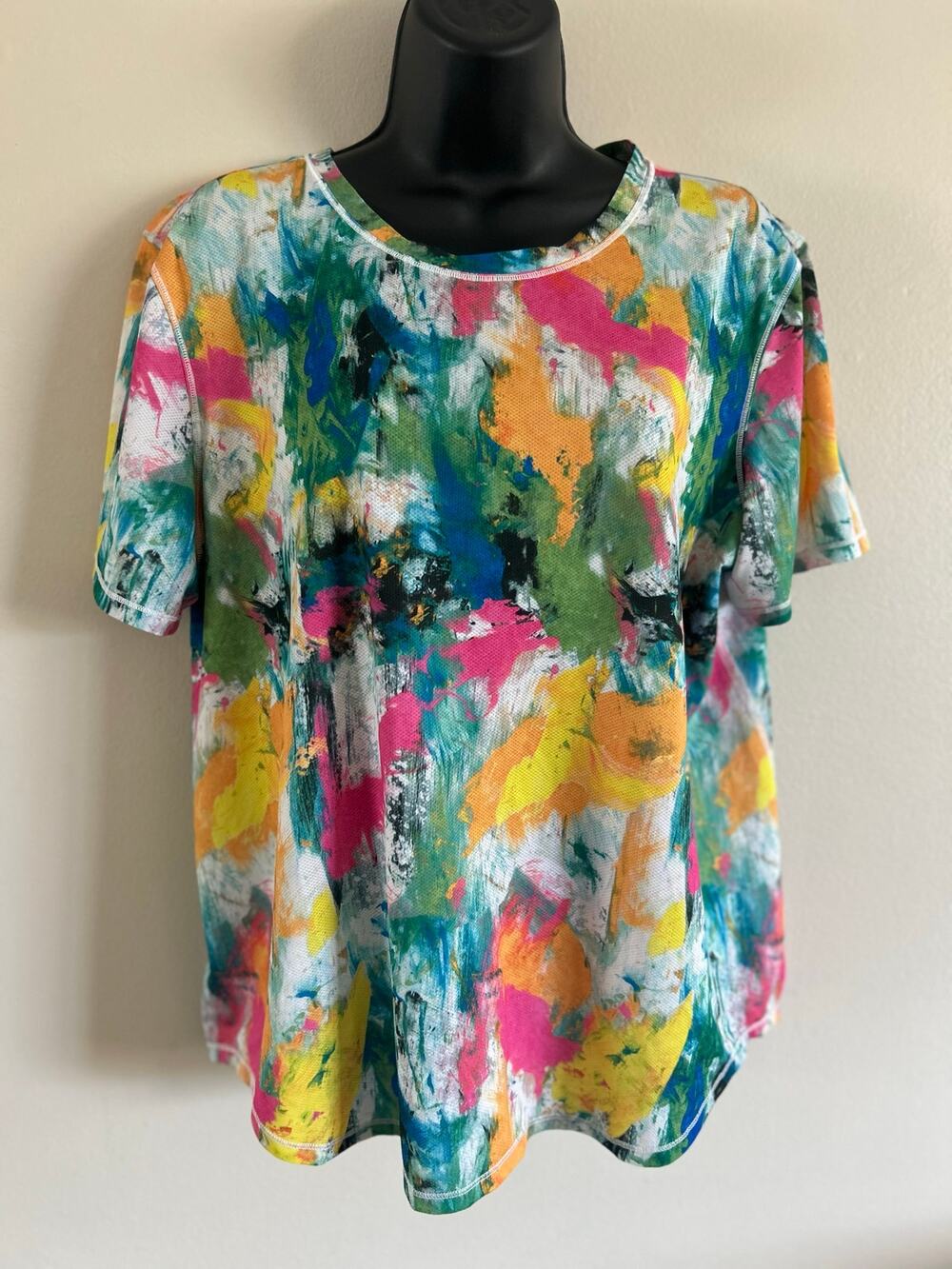 Lululemon High-Neck Running/Training T-Shirt No Limits White Multi (L/XL)